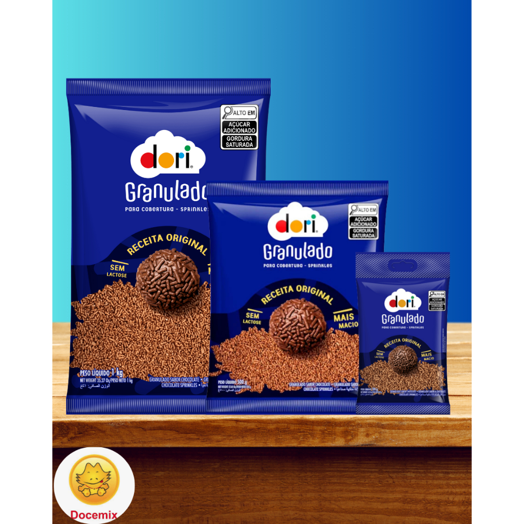 Chocolate Granulado Macio Tradicional Dori  1kg - 500g - 120g ESCOLHA SUA UNIDADE OU KIT!