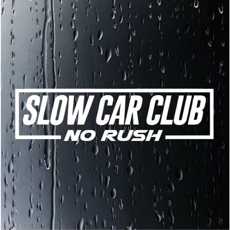 Adesivo Slow Car Club NO RUSH - 19x5cm cada - JDM Sticker - DUB Euro Slammed Stance em Oferta na Shopee