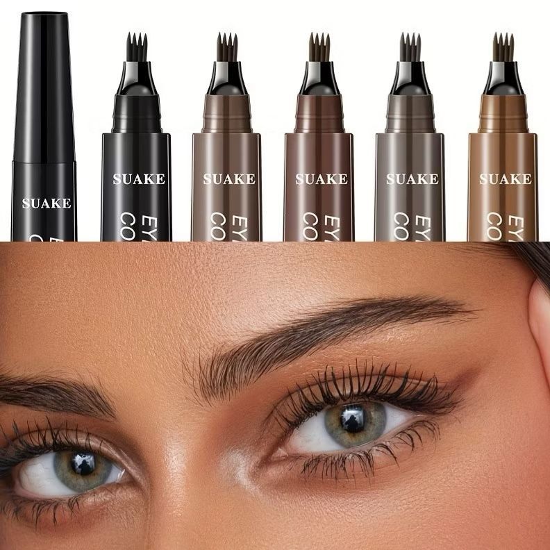 Lápis Caneta de Sobrancelha Líquido À Prova D'Água com 4 Pontas em Oferta na Shopee