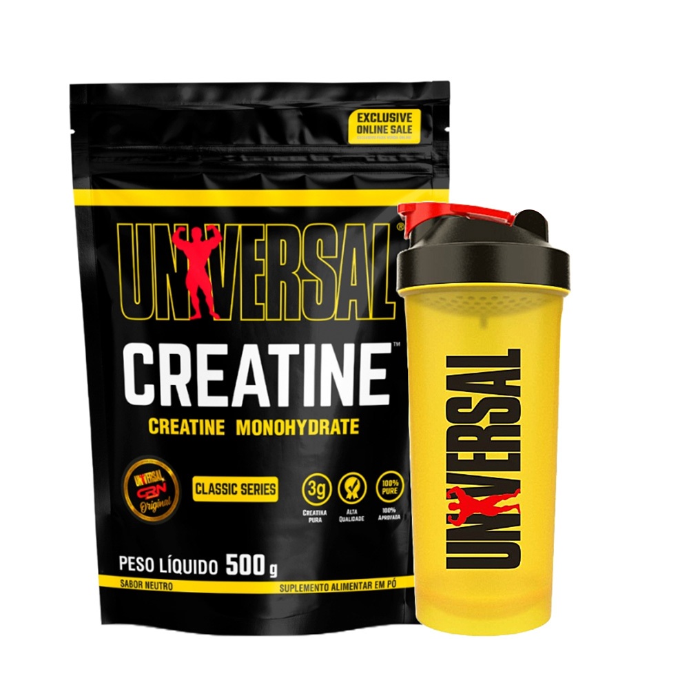 Creatina Monohidratada Universal 500g + Coqueteleira - Universal Nutrition em Oferta na Shopee