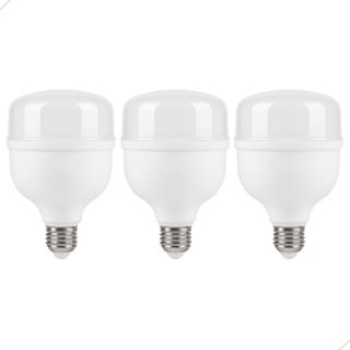 Kit 3 Lâmpada Led Bulbo 40w 6500k Branco Frio Bivolt 110v 220v Soquete E27 Luz Forte Potente Casa em Oferta na Shopee