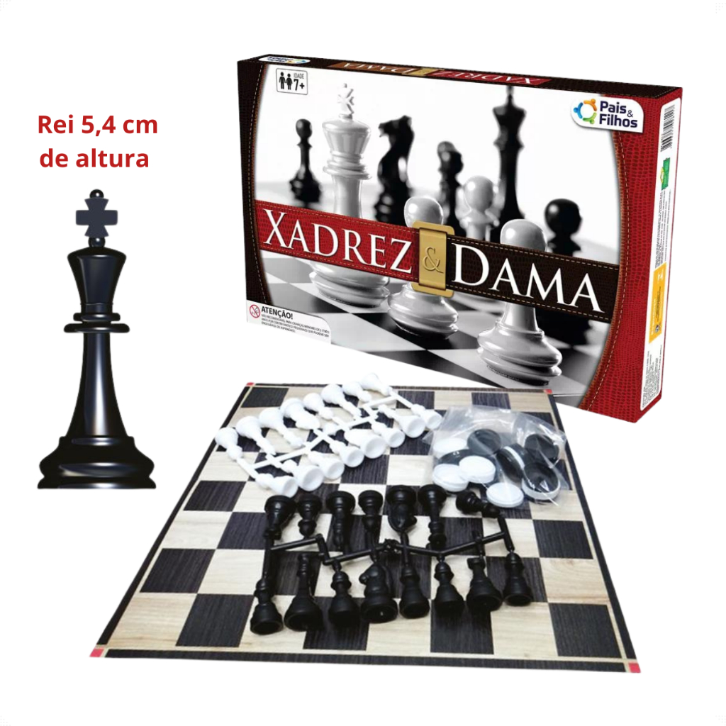 Jogo Tabuleiro Xadrez e Dama 2 em 1 Pais & Filhos Ref.: 2811