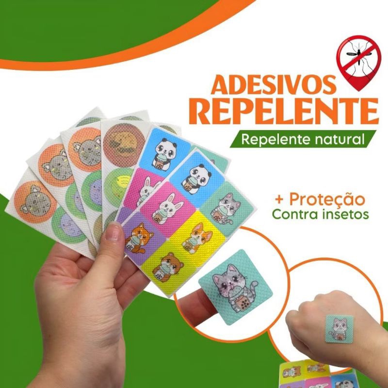 Kit 36 Adesivos Repelente De Insetos Mosquito Natural De Citronela