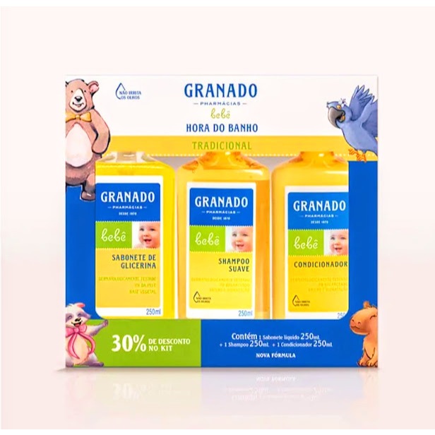 KIT HORA DO BANHO GRANADO BEBÊ TRADICIONAL