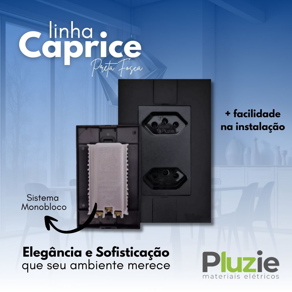 Tomada Dupla Monobloco Preta - Comprar com Melhor Preço em Iluminação