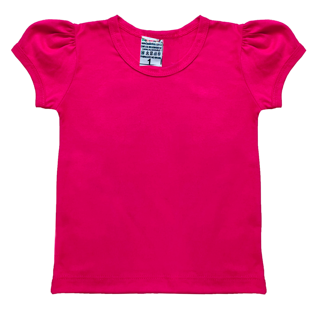 Kit 3 Roupa Menina Blusinhas Infantis Feminina Manga Princesa 100% Algodão de Cores Variadas