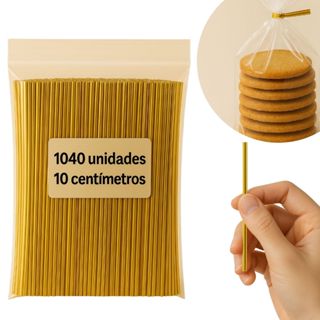 Kit 1040 Unidades Amarrilho 10 Cm Fecho Arame Lacre para Alimentos Saquinho de Festa em Oferta na Shopee