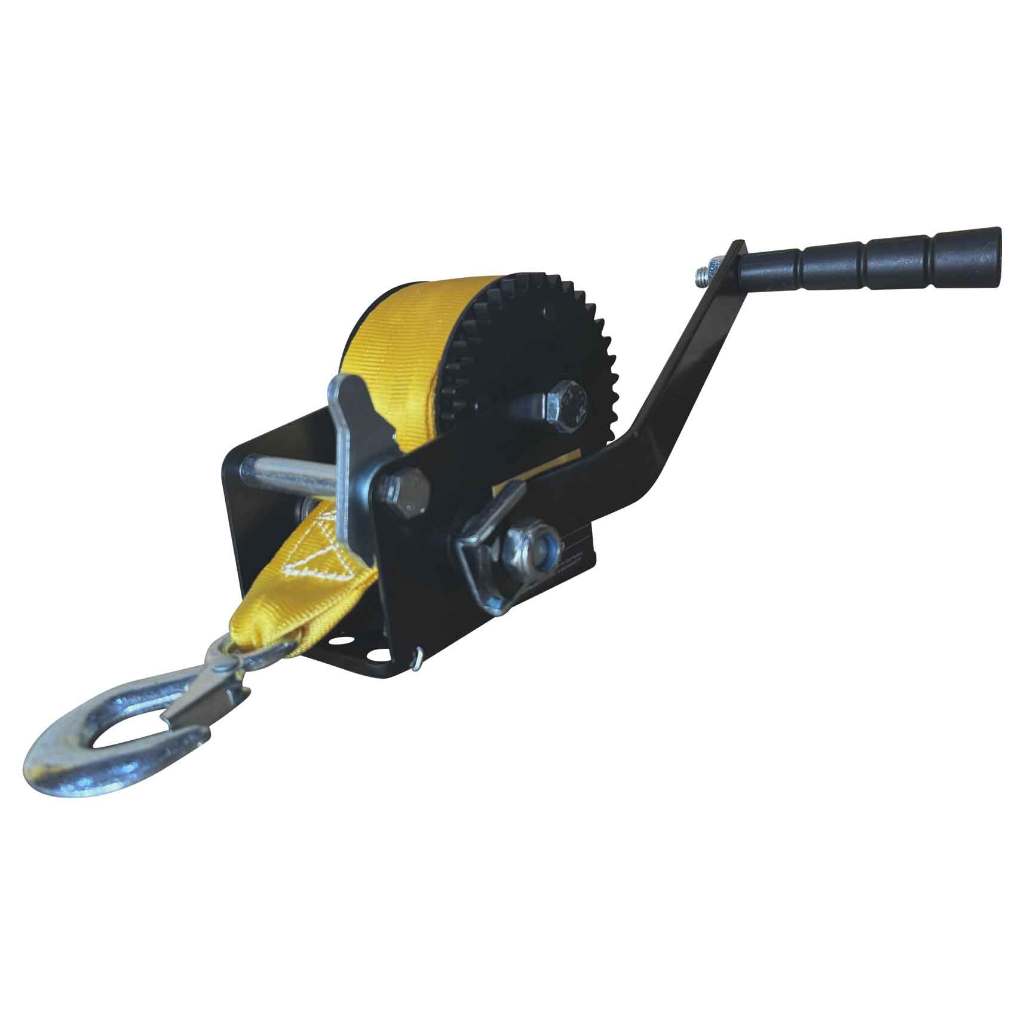 Guincho Manual Catraca 270Kg Cinta De Nylon de 6 Metros Arraste Carretinha Barco Jet Ski