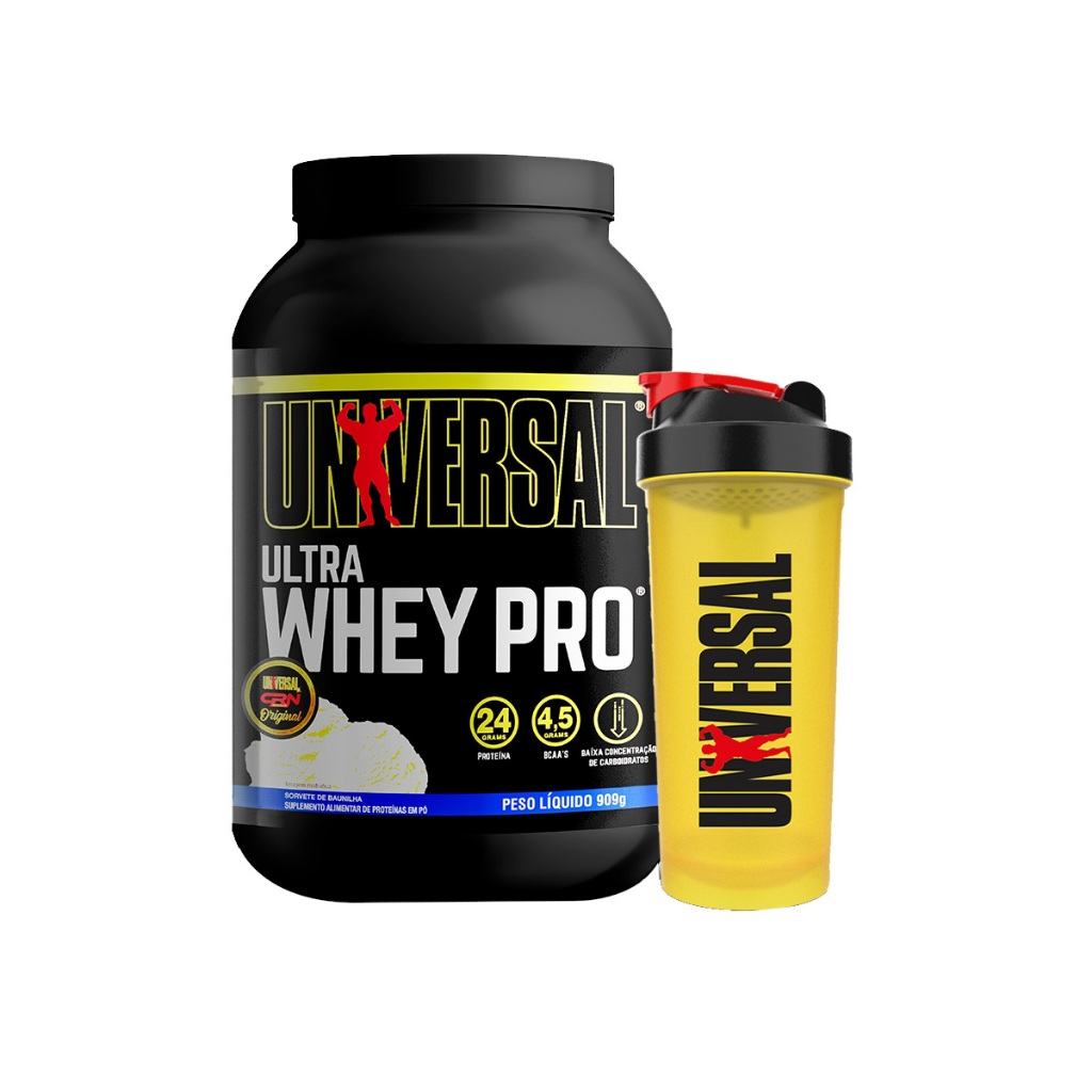 Whey Ultra Whey Pro 900g + Coqueteleira 600ml - Universal em Oferta na Shopee