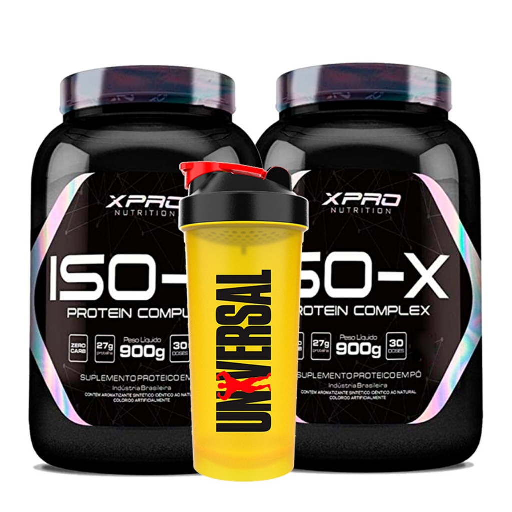 Kit 2x Whey Iso-X 900g - XPRO + Coqueteleira 600ml-Universal em Oferta na Shopee