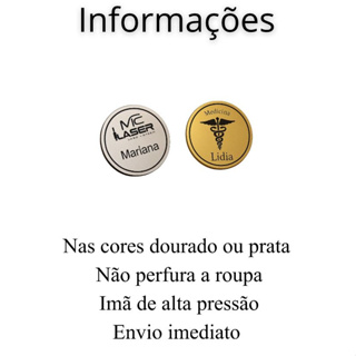 Crachá Escovado Broche Personalizado Imã Nome Logo redondo em Oferta na Shopee