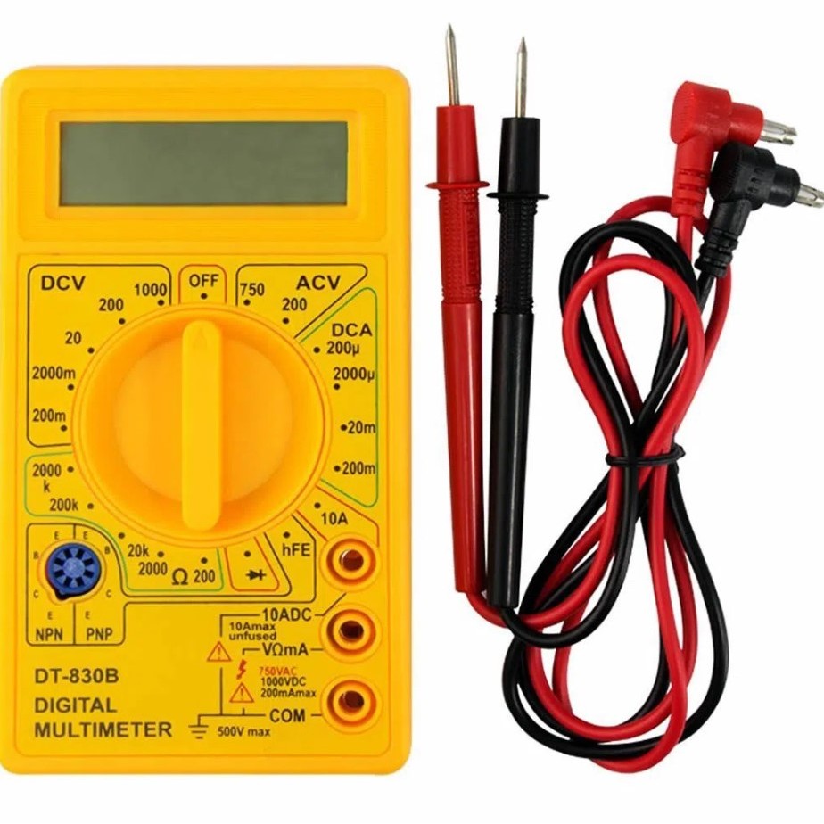 Multímetro Digital DT-830 com bateria e ponta de teste (SEM BIPE) em Oferta na Shopee
