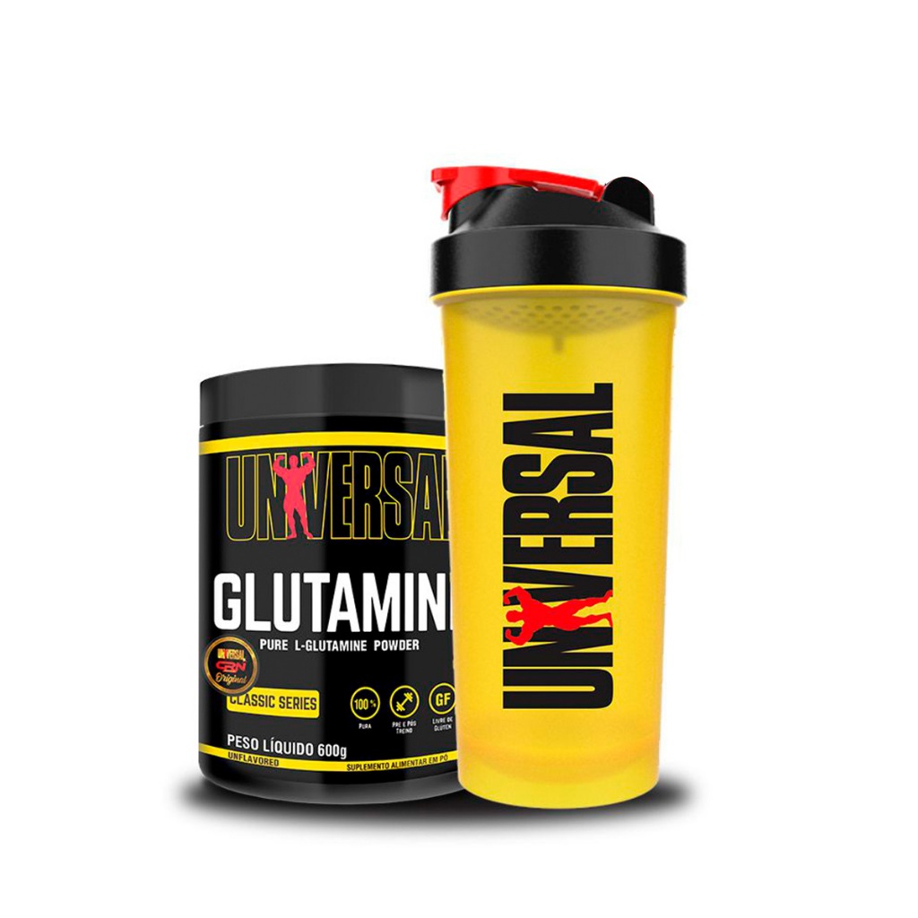 Kit Glutamina 600g + Coqueteleira 600ml - Universal