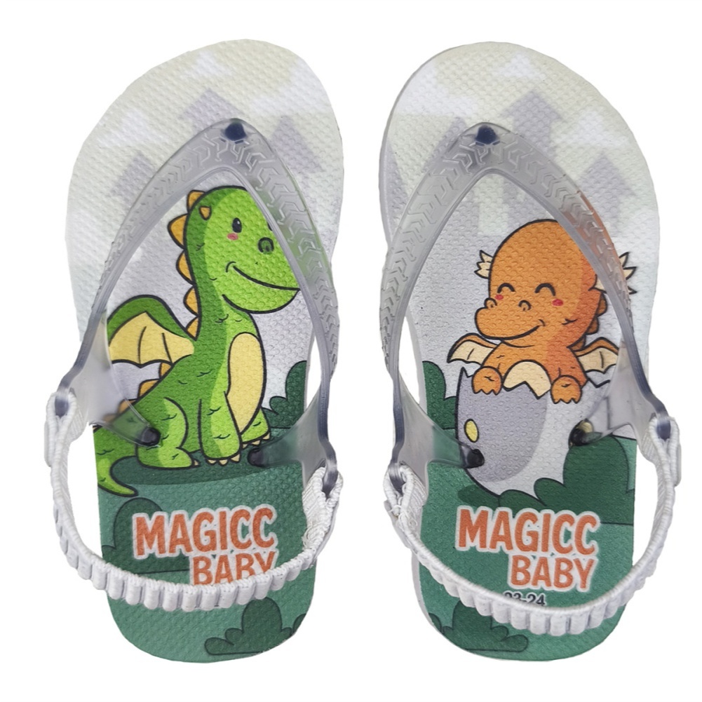 Chinelo Bebê Infantil Menino Sandália Menino Com Elástico Dragões Bebês Magicc MB-054