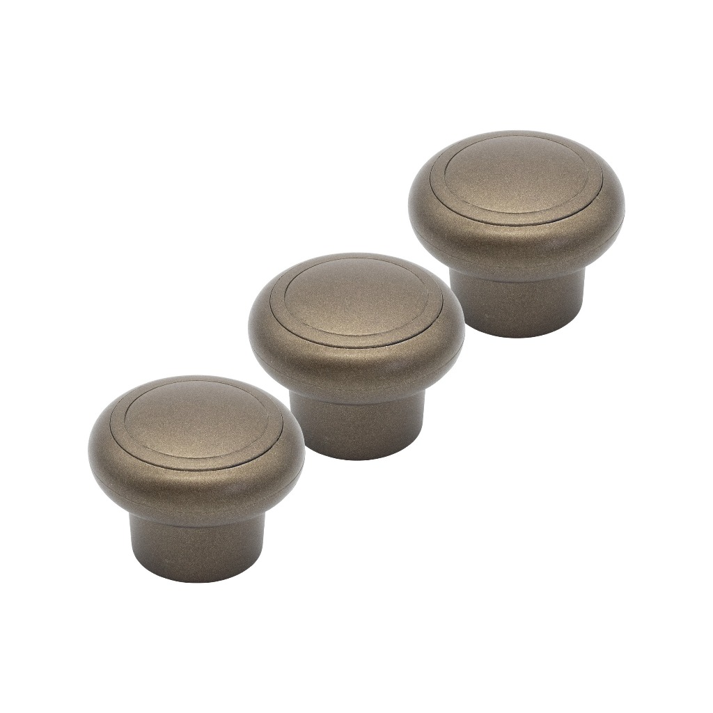 3 Peças Puxador Ponto Botão Bronze Liso Gaveteiro Cômoda Moveis
