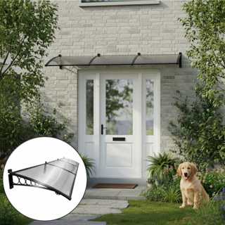 Toldo Policarbonato Varias Medidas Slim Suporte ABS Proteção UV Contra Sol e Chuva P/ Portas Janelas em Oferta na Shopee