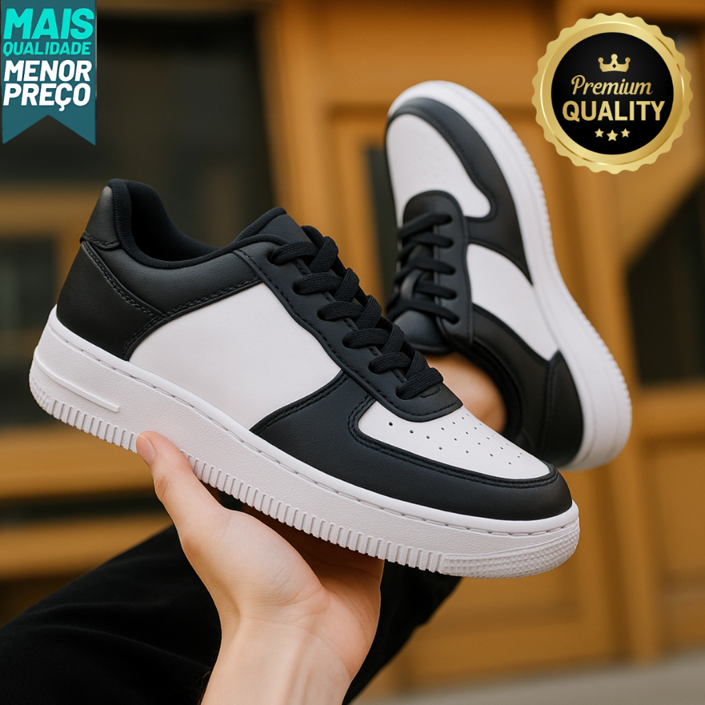 Tenis Branco Masculino 34 Ao 43 Super Macio Todo em Couro Costura de primeira Promocao