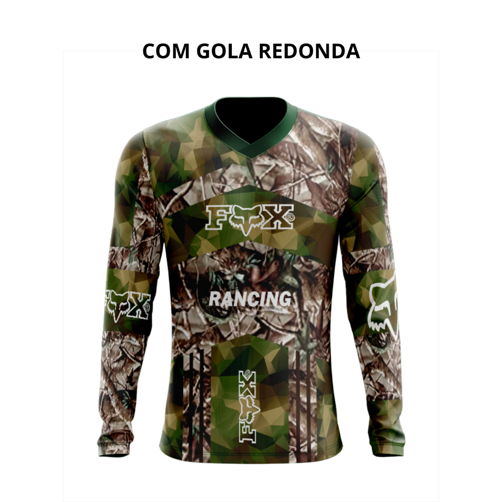 Camiseta Camuflada 28 Dry Fit Manga Longa Proteção UV50+ - Pesca, Motocross, Paintball, Tática, Trilha, Motociclista