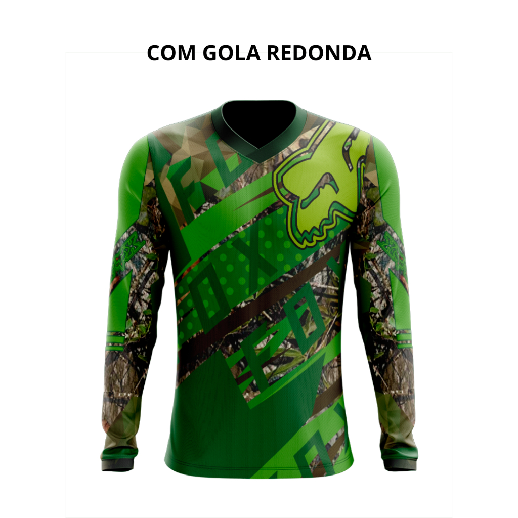 Camiseta Camuflada 30 Dry Fit Manga Longa Proteção UV50+ - Pesca, Motocross, Paintball, Tática, Trilha, Motociclista