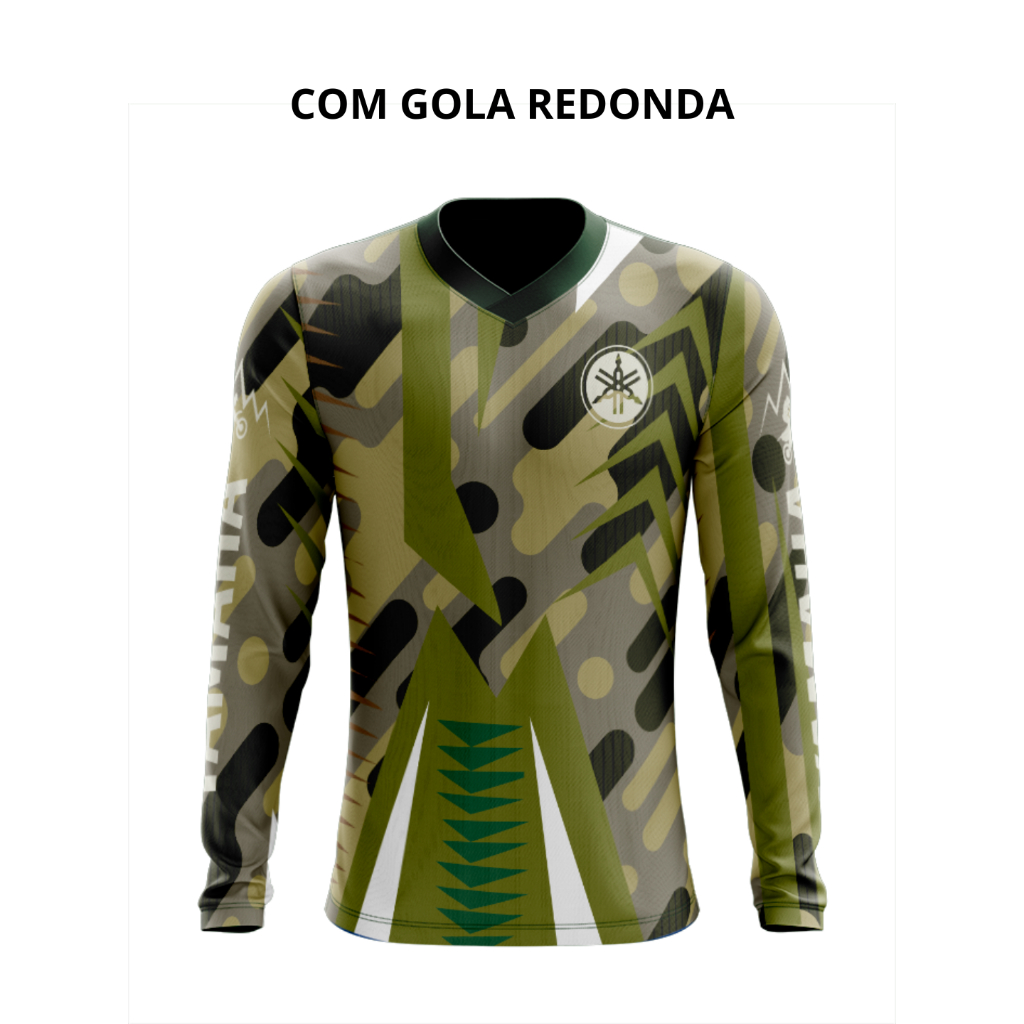 Camiseta Camuflada 26 Dry Fit Manga Longa Proteção UV50+ - Pesca, Motocross, Paintball, Tática, Trilha, Motociclista