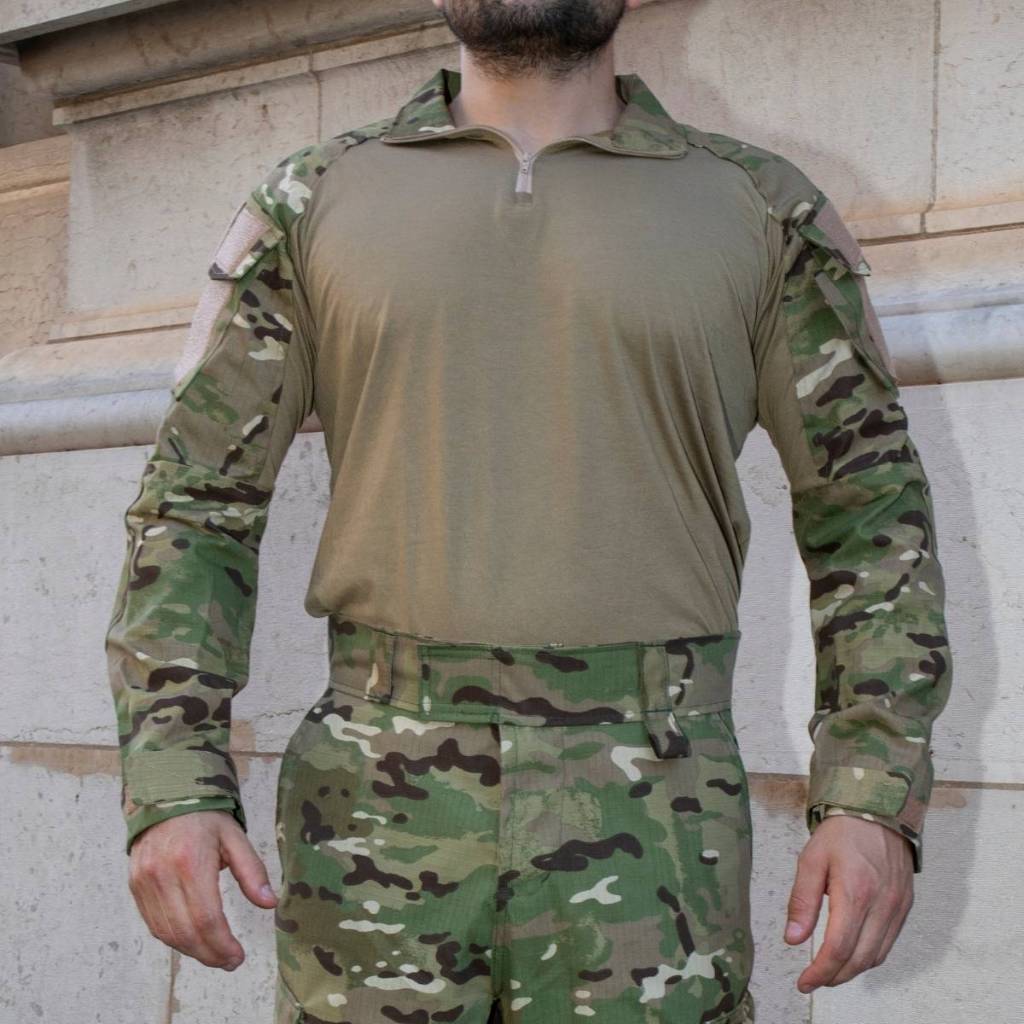 Camisa Tática Camuflada Multicam Bushcraft Camping Tático Aventura Trilha Militar Sobrevivência