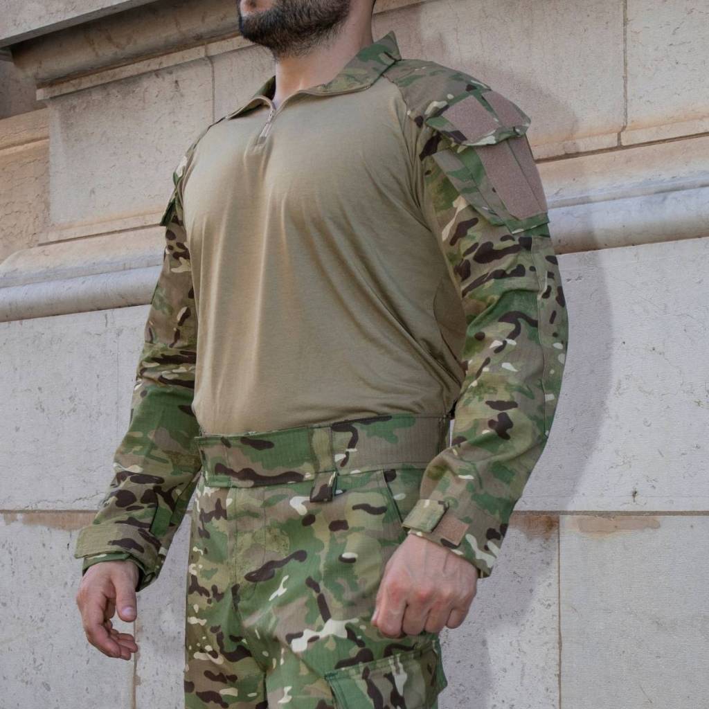 Combat Tshirt Rip Stop Multicam Uniforme Combate Profissional Confortável Roupa Camuflada