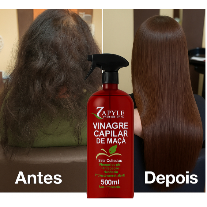 Alinhamento com Vinagre de Maçã Capilar Zapyle 500ml