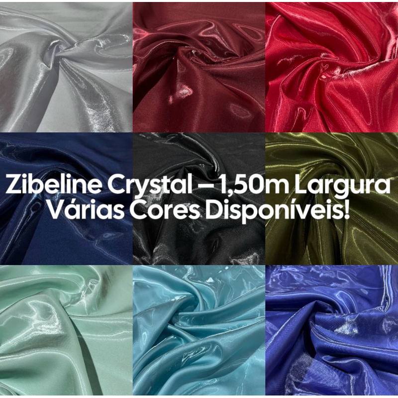 Tecido Zibeline Crystal Brilhante 1,50m Largura – Alta Qualidade para Vestidos, Decoração e Moda Festa em Oferta na Shopee