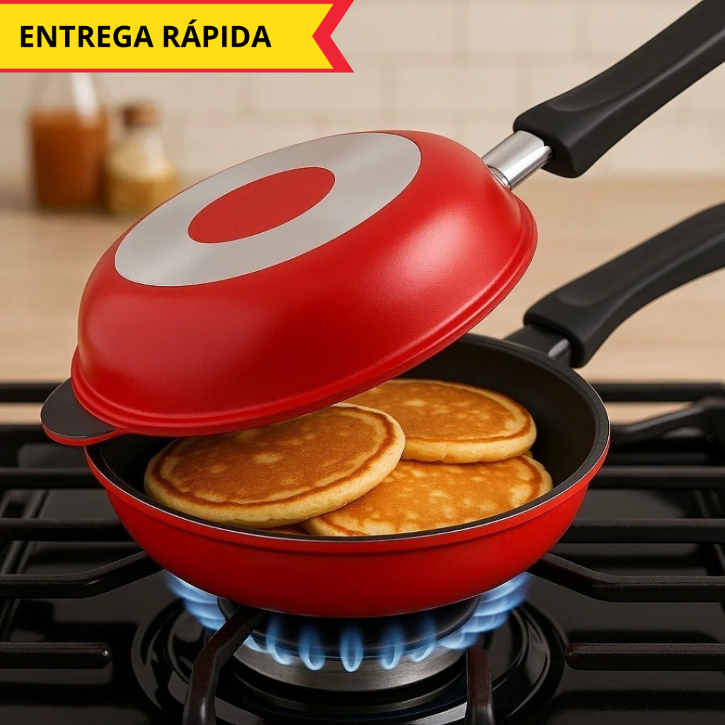 Frigideira Dupla Antiaderente Não Gruda 14cm Hamburgueira Omelete Ovo Hambúrguer Crepe Tapioca