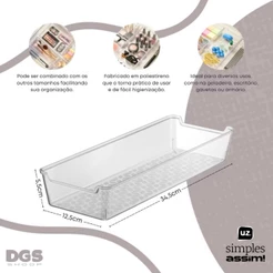 UZ Organizador de Gaveta Multiuso Acrílico Transparente Resistente Diversos Ambientes Gaveteiro Cozinha Armários Talher
