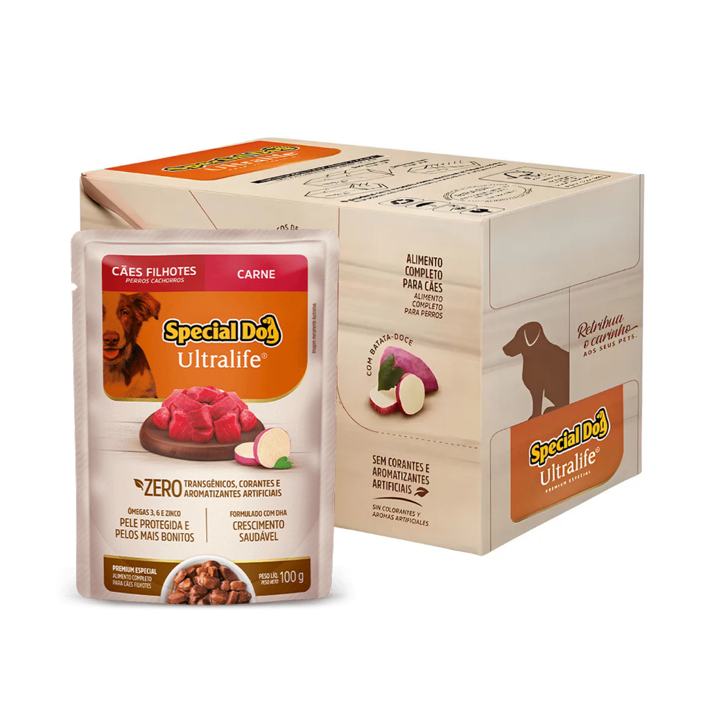 Kit 12 Sachês Special Dog Filhote Carne Ultra life 100 g em Oferta na Shopee