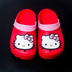 Sandália Babuche Menina Infantil Vermelho Rosa Hello Modinha Confortável