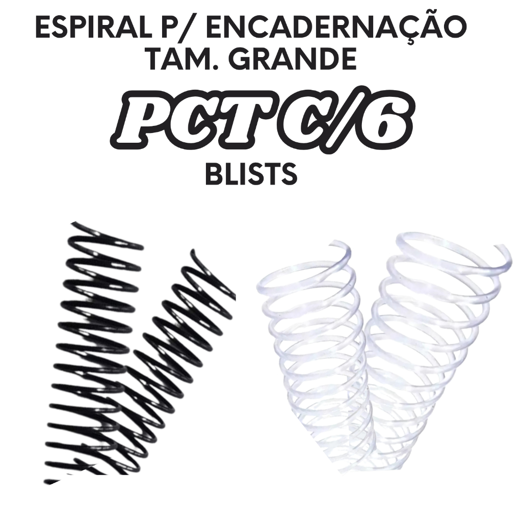 Espiral p/ Encadernação (BLISTS) do 20 mm ao 50 mm - PCT C/06 UND