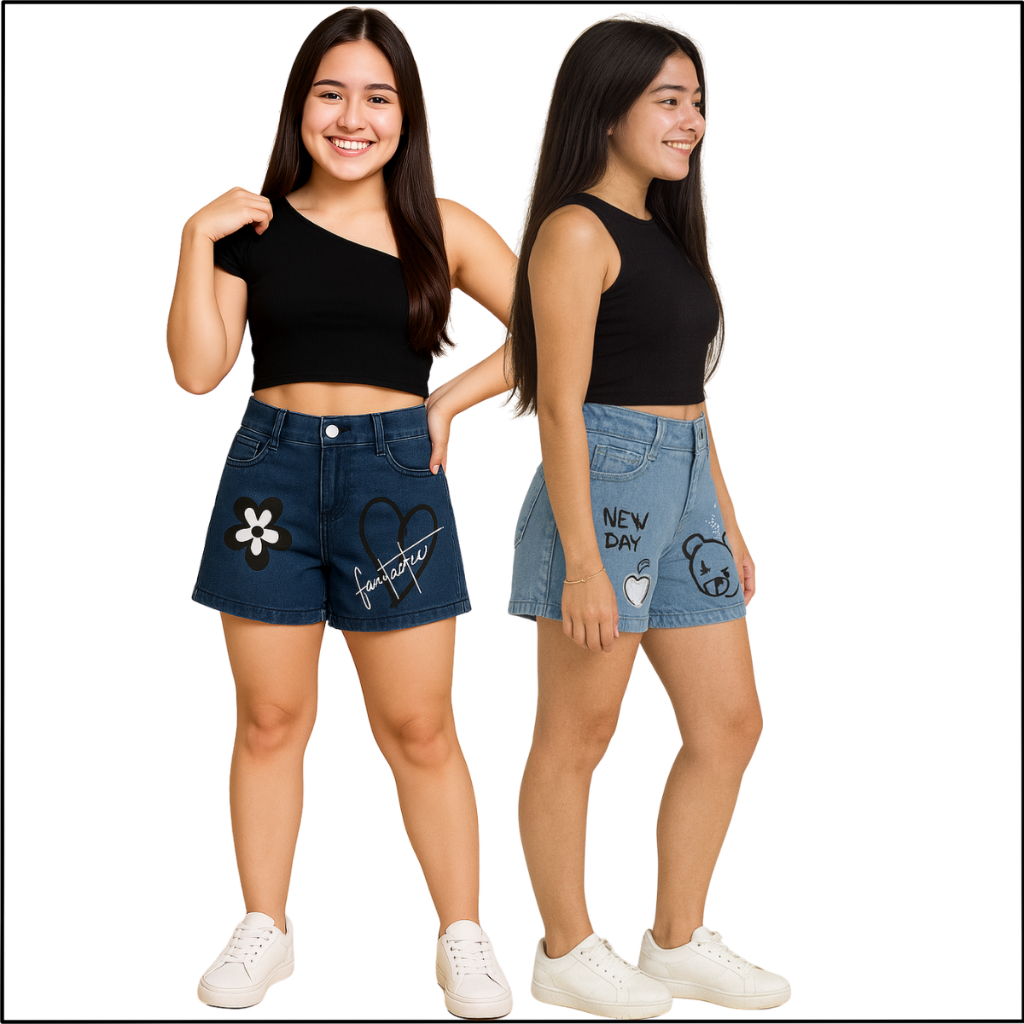 Short Jeans Infantil Juvenil Menina Tendencia Verão