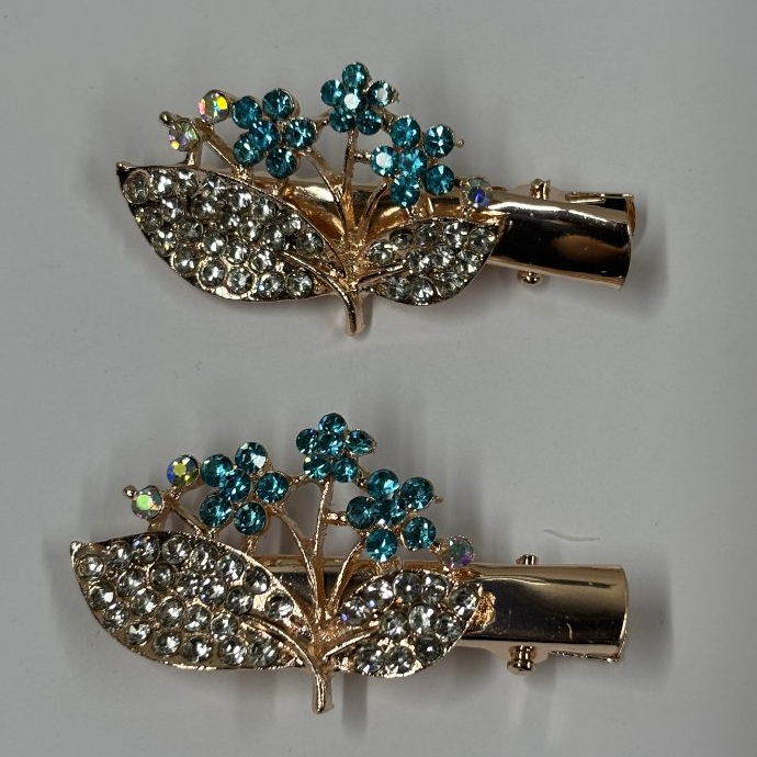 Kit 2 ate 12  Unidades Bico De Pato Prendedor Cabelo Metal E Strass em Oferta na Shopee