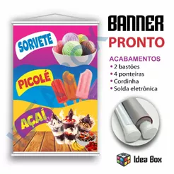 Banner PICOLÉ SORVETE AÇAÍ Super Promoção (cod 222)
