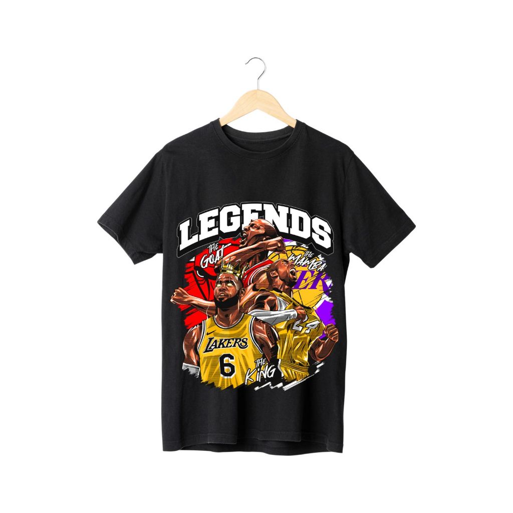 Camiseta NBA Lendas Basquete Unissex Algodão