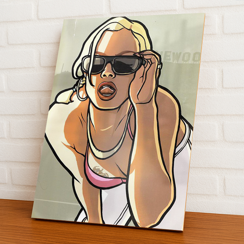 Placa Decorativa Quadro Mulheres Gta, San Andreas, Vice City, Gta V, A4 20X28CM