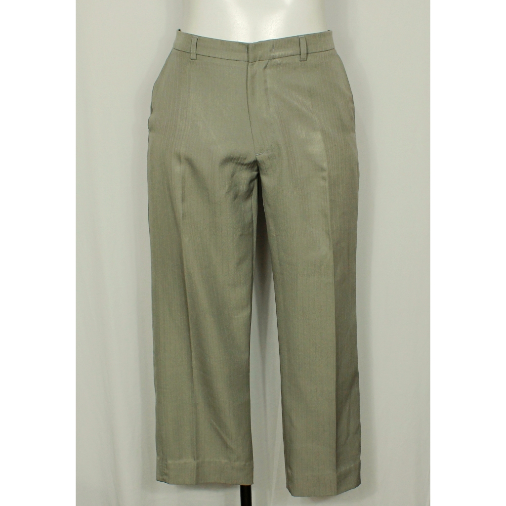 Calça social masculina plus size bege acizentado - Veste 46 - Ref. 4814 (brechó)