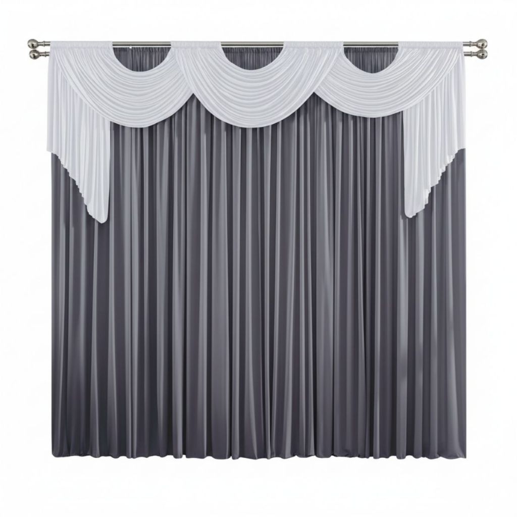 Cortina Emilly 2,00 x 1,70 Para Sala Quarto Igrejas Salão ou Eventos em geral em Oferta na Shopee