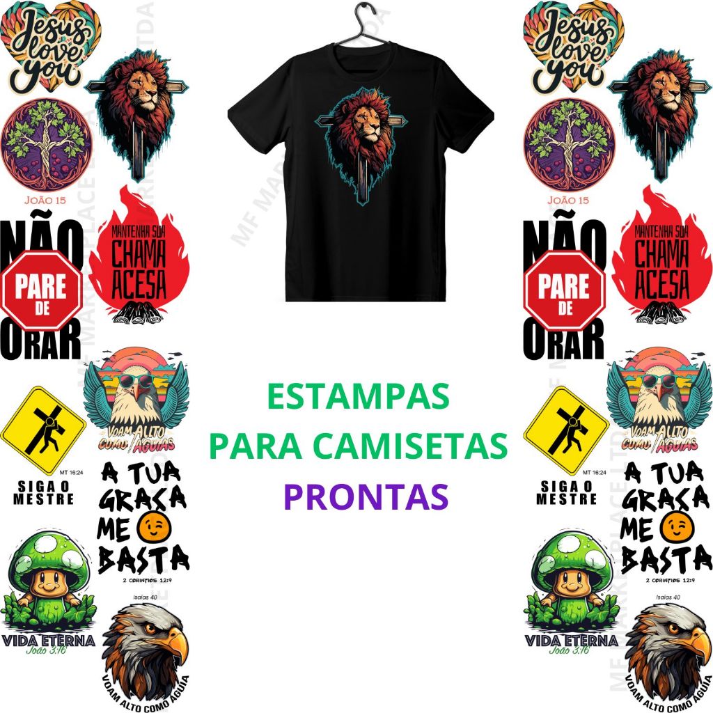 Estampa DTF Textil Impressão Pronta Para Camisetas e Tecidos Religiosos Envio Rapido