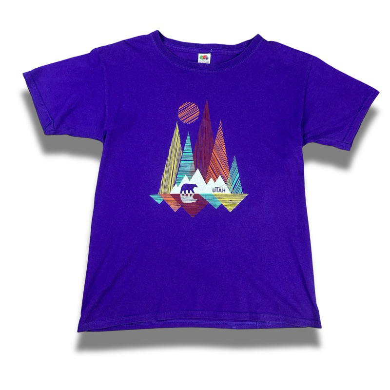 camiseta lilás original fruit of the loom utah vintage anos 90 (brechó)