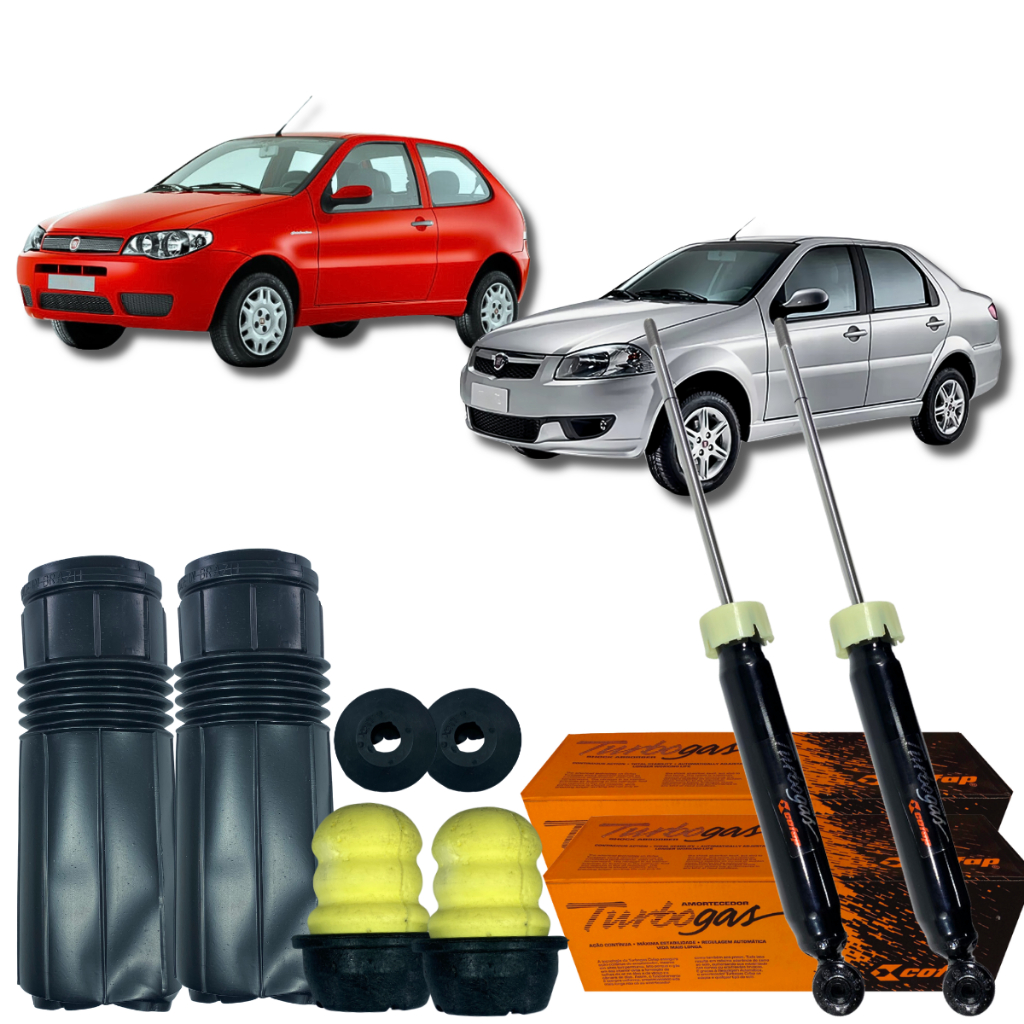 Kit Amortecedor Batente Traseira Palio Siena 1.0 1.3 1.3 16v 1.4 1.5 1.6 1.8 8v 1996 á 2016