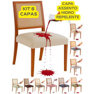 KIT 08 CAPAS ASSENTO CADEIRA HIDRO REPELENTE SALA ESTAR CONFIAVEL COZINHA CHURRASQUEIRA IMPERMEAVEL em Oferta na Shopee