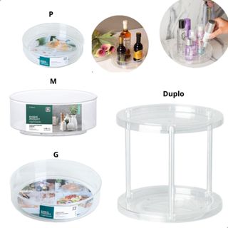 Organizador Giratório Acrílico Paramount Multiuso Cozinha Banheiro Lavanderia Transparente 360° em Oferta na Shopee