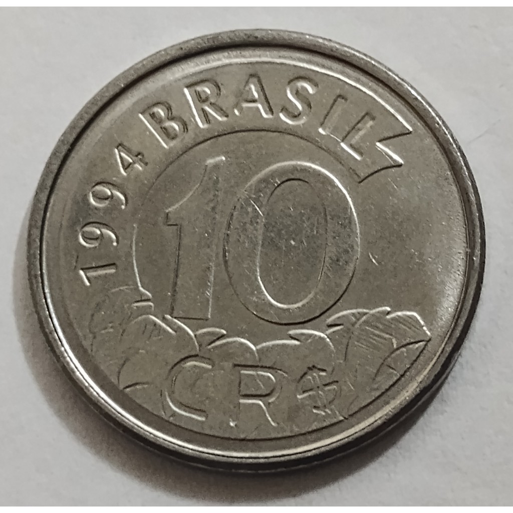 moeda antiga 10 cruzeiros reais 1994 tamanduá mbc