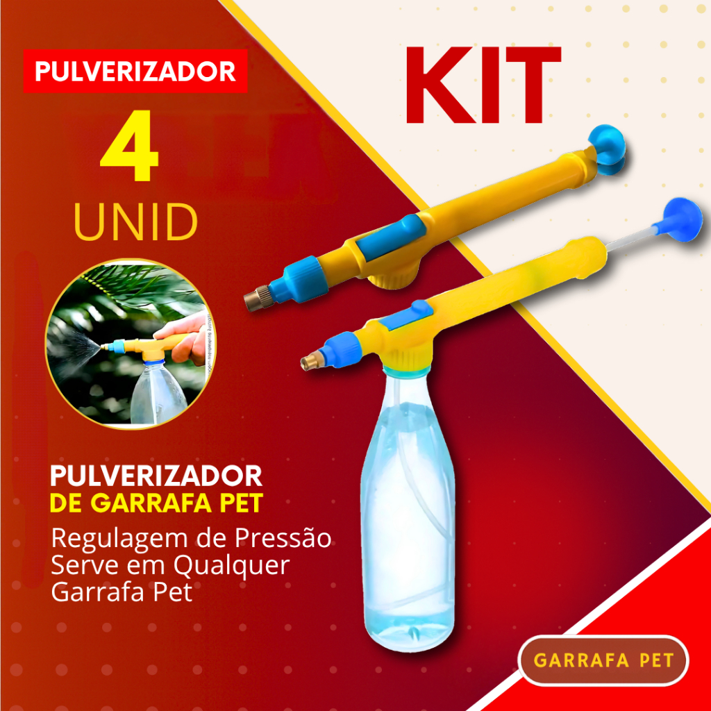 Pulverizador de Garrafa PET 4, 2 ou 1 Peça Borrifador Manual Alta Pressão Regar Plantas Jardim Lavar em Oferta na Shopee