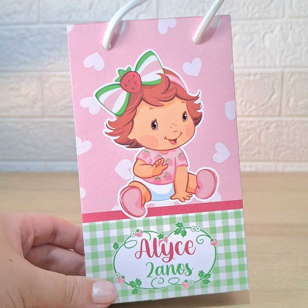 Sacolinha Personalizada Moranguinho Baby  PEGUE E MONTE - Sacola Personalizada Suspresa - Lembrancinhas em Oferta na Shopee