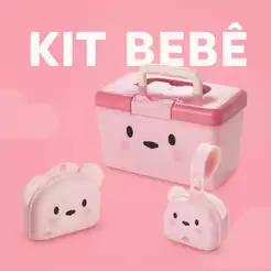 Kit 3 em 1 Saboneteira Com Tampa + Porta Chupeta + Maleta Organizadora De Medicamentos