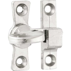 Tranqueta Niquelada Trinco Fecho Tramela Metal Para Portas Janelas Com Base 2 Furos Resistente